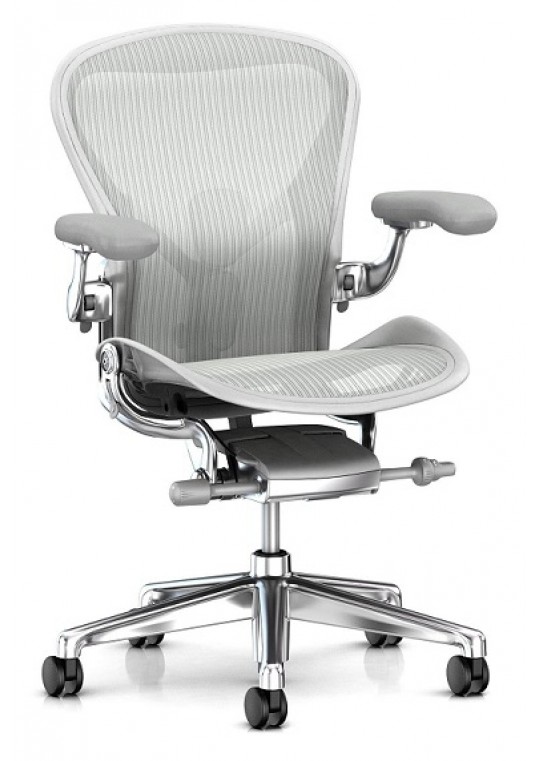 Herman Miller Aeron Mineral with Polished Base & Chassis Front