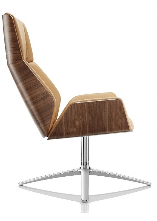 Kruze High Back Lounge Chair Oak Back Side